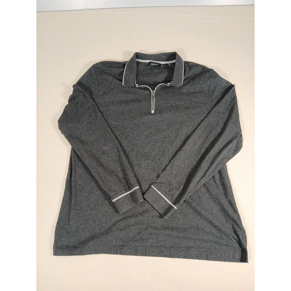 BUGATCHI 1/4 Zip Sweater Mens Size XXL Cotton Poly Blend Gray  Pullover